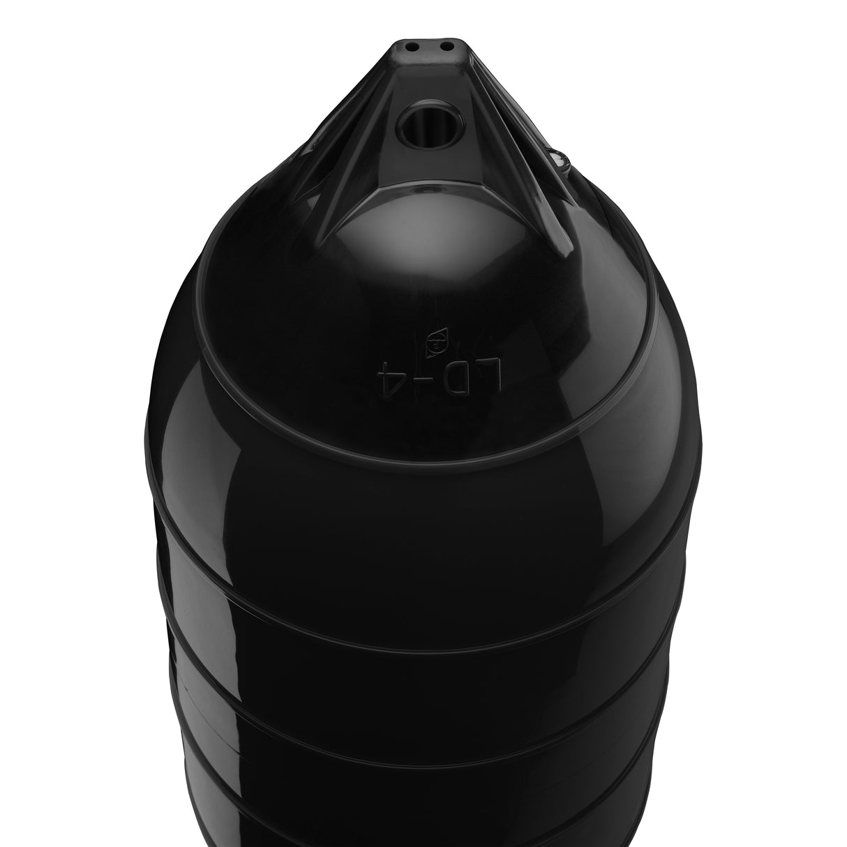 Black low drag buoy with Black-Top, Polyform LD-4 angled shot