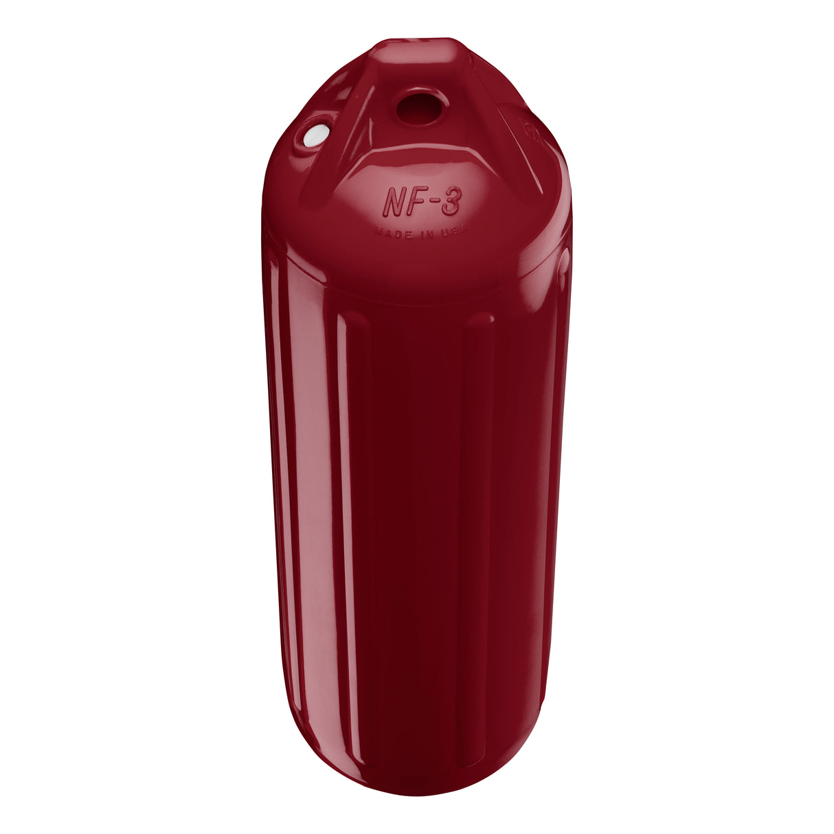 Burgundy boat fender, Polyform NF-3 angled shot