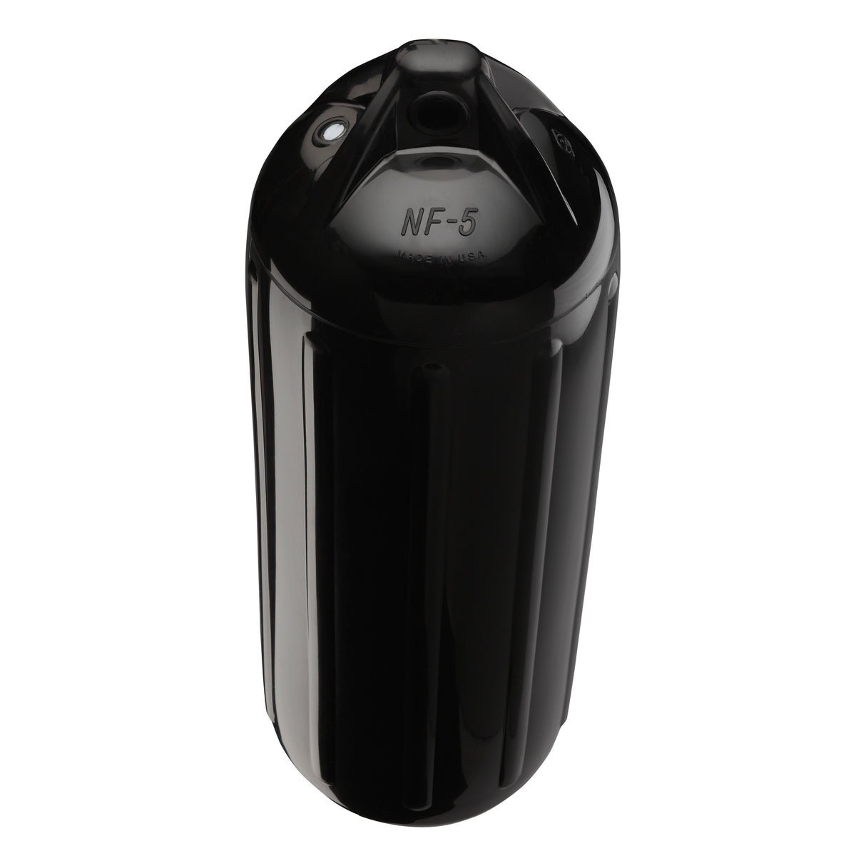 Black boat fender, Polyform NF-5 angled shot