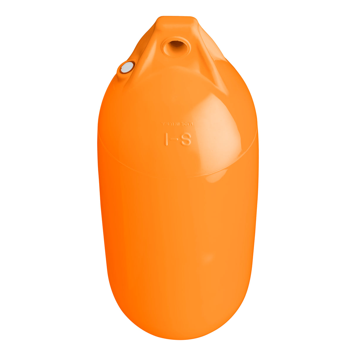 Small buoy and boat fender, Polyform S-1 Orange angled shot