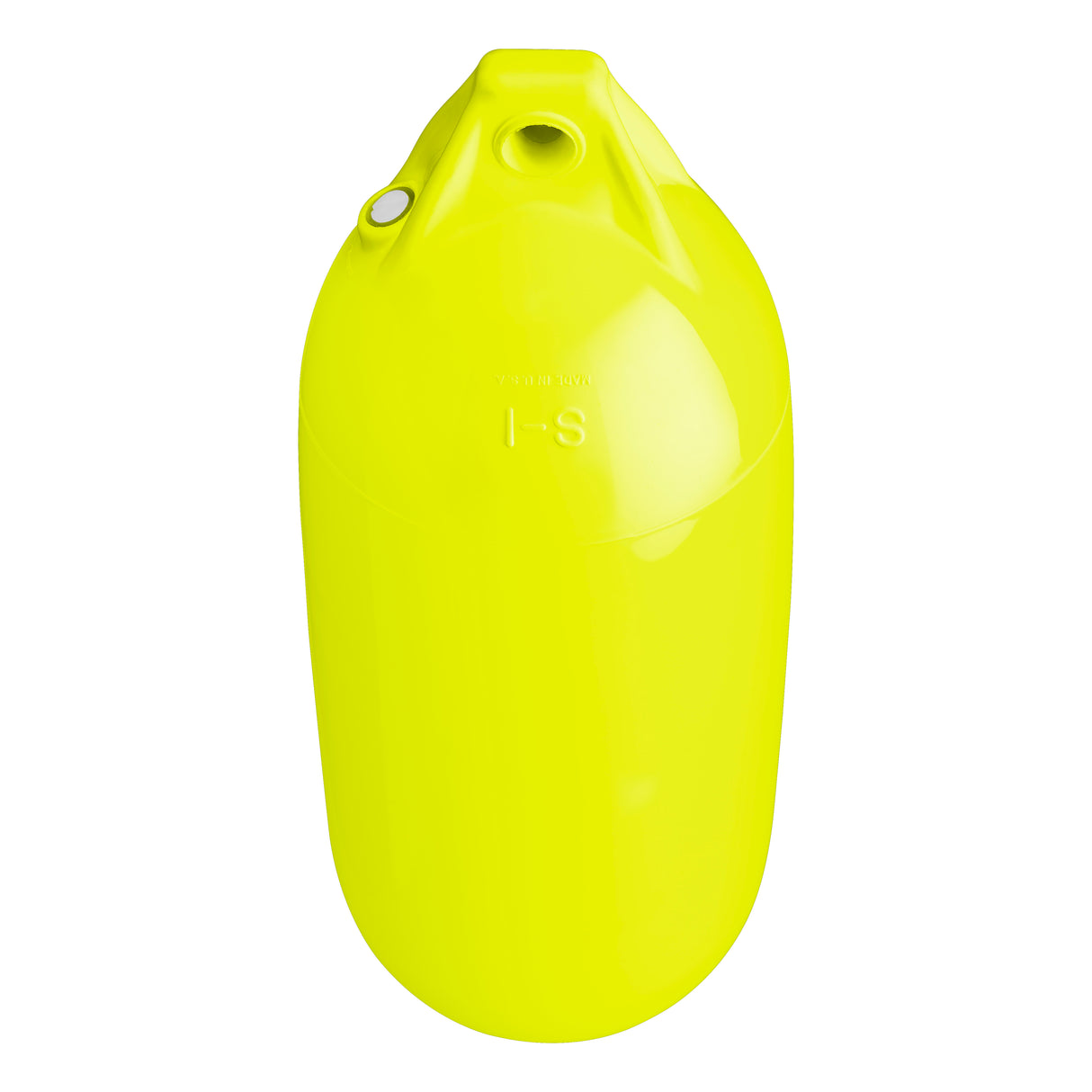 Small buoy and boat fender, Polyform S-1 Saturn Yellow angled shot