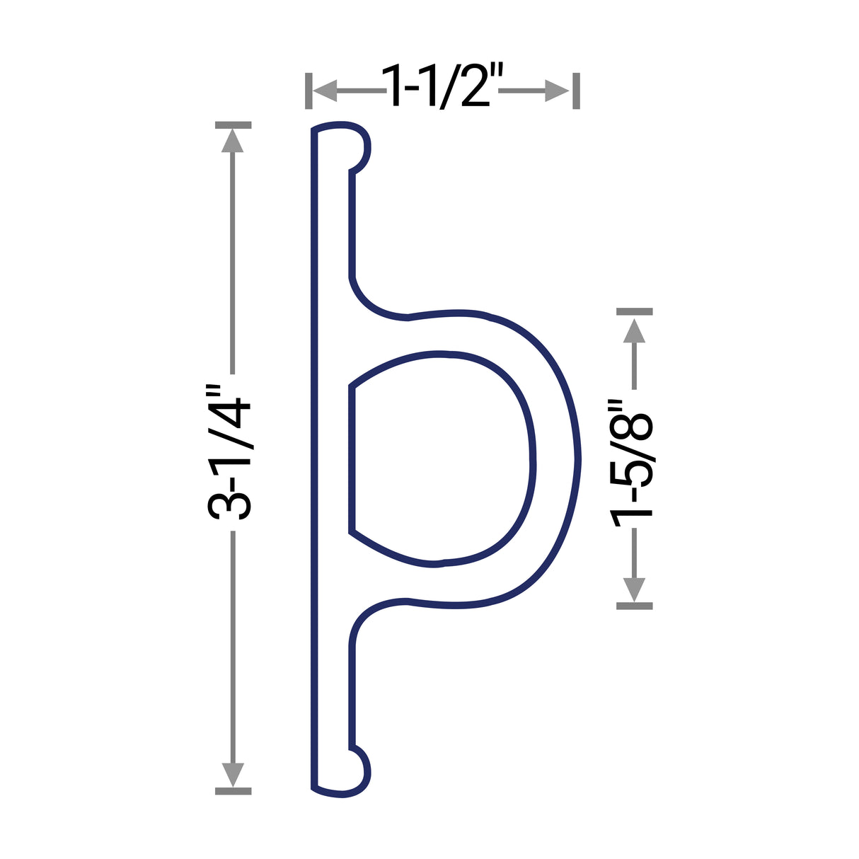 Diagram showing cross section of Polyform Polyguard PG-4 dock moulding