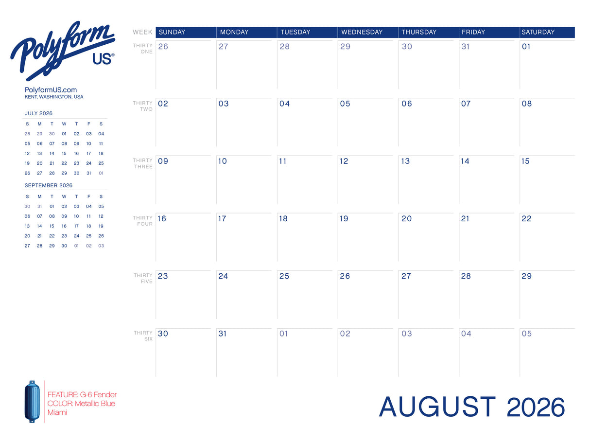Polyform US 2026 Calendar