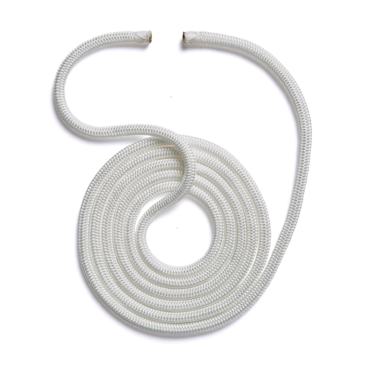 Polyform US boat fender line, whiplocked double braid nylon, twelve feet long, half inch diameter, white