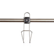 Stainless steel, rail mounted cup holder