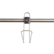 Stainless steel, rail mounted cup holder