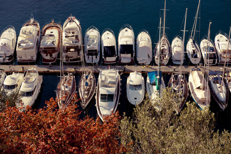 View of marina in Monaco with Polyform US Polyguard dock moulding
