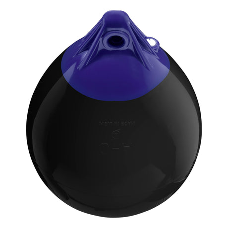 Black inflatable buoy, Polyform A-0 angled shot