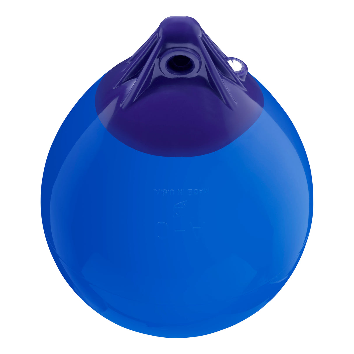 Blue inflatable buoy, Polyform A-0 angled shot