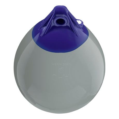 Grey inflatable buoy, Polyform A-0 angled shot