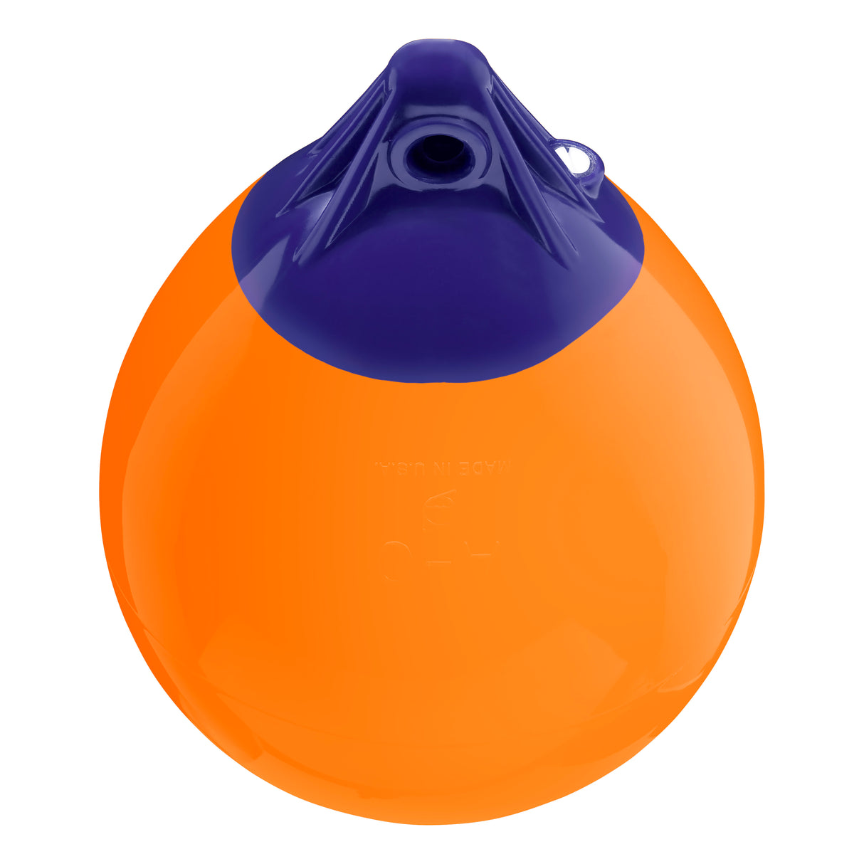 Orange inflatable buoy, Polyform A-0 angled shot