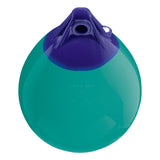 Teal inflatable buoy, Polyform A-0 angled shot