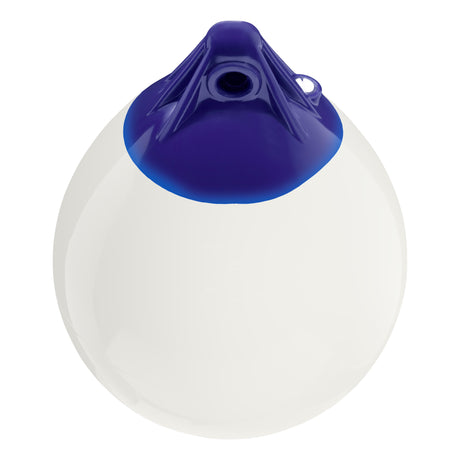 White inflatable buoy, Polyform A-0 angled shot