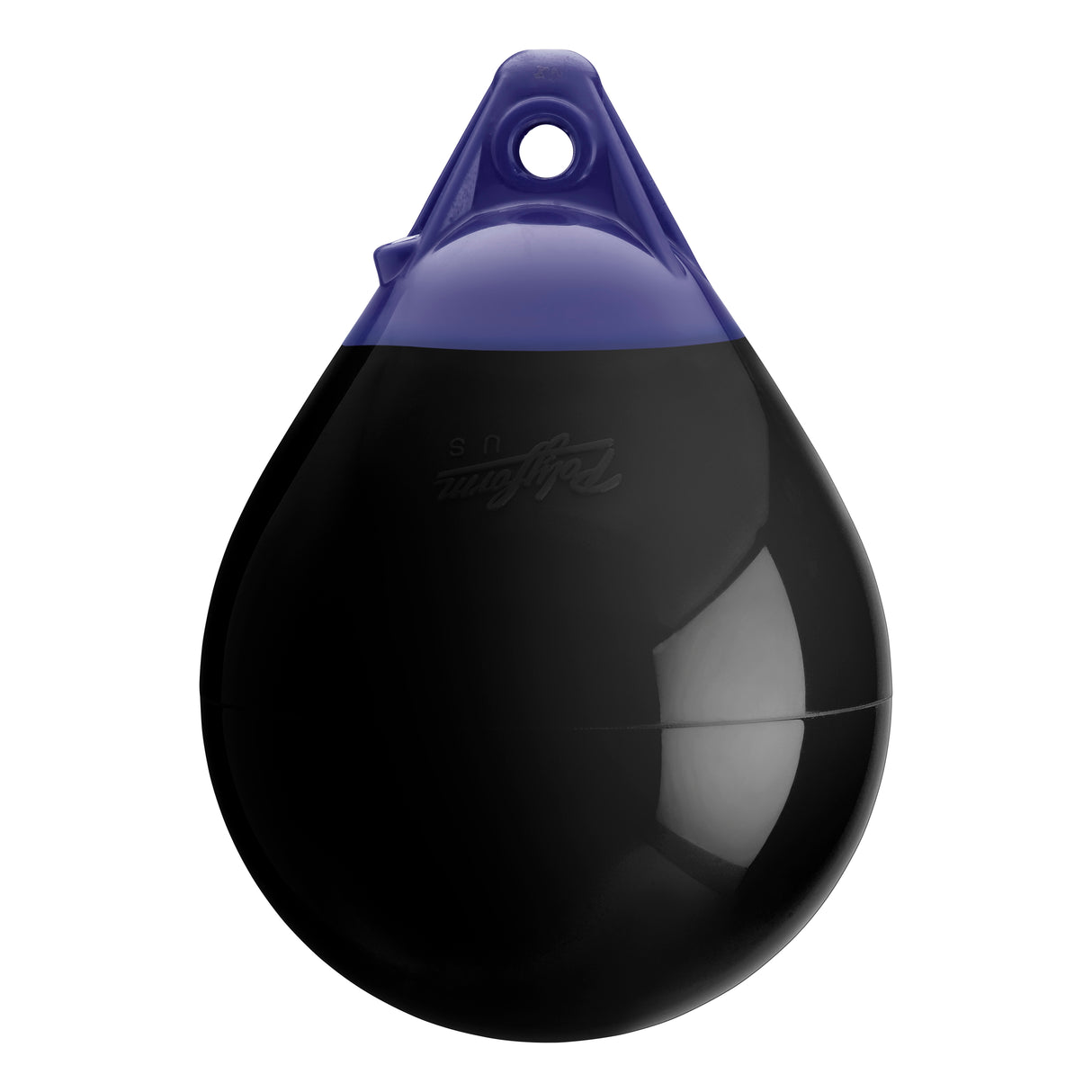 Black inflatable buoy, Polyform A-0 