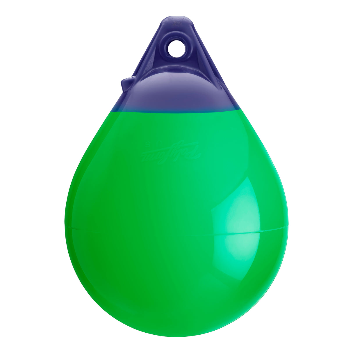 Green inflatable buoy, Polyform A-0 