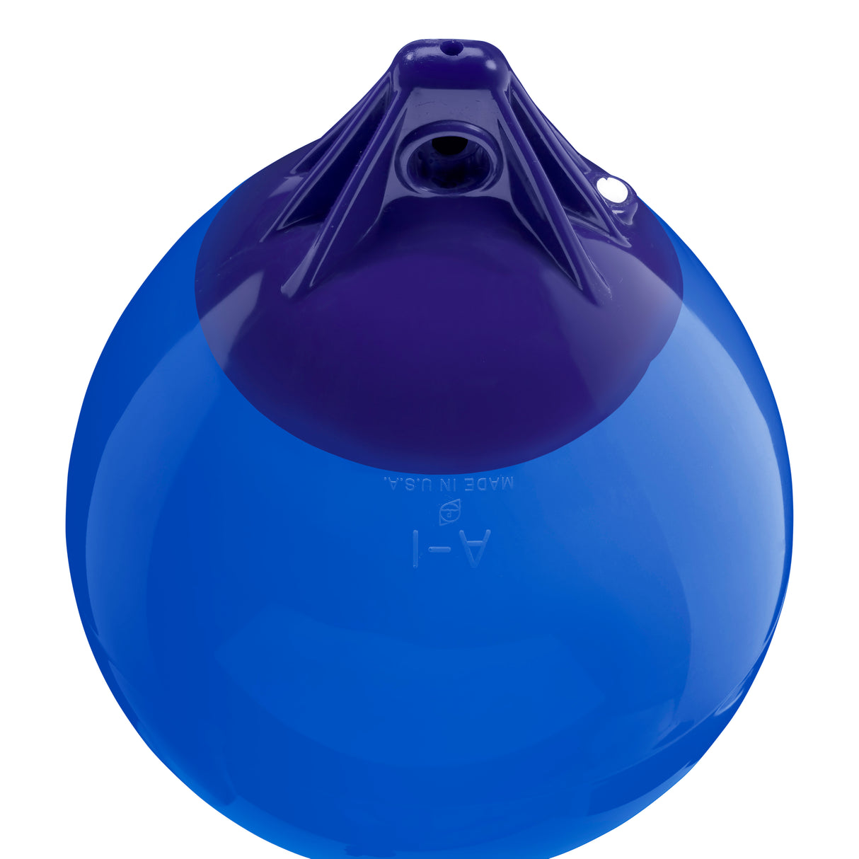 Blue inflatable buoy, Polyform A-1 angled shot