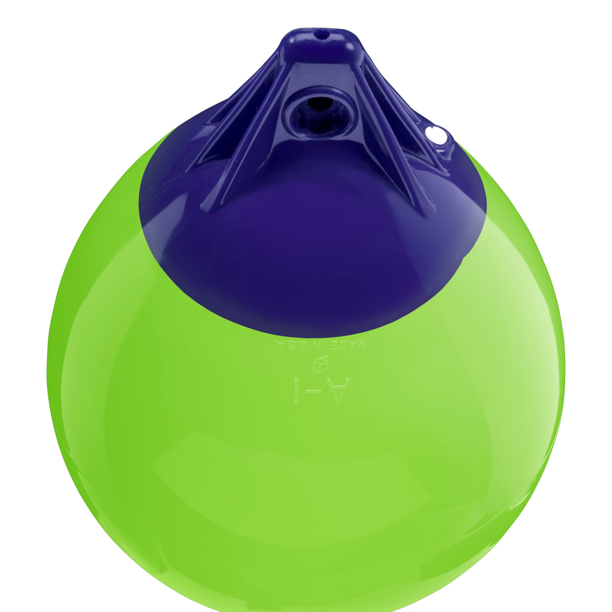 Lime inflatable buoy, Polyform A-1 angled shot