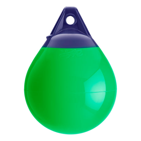 Green inflatable buoy, Polyform A-1 