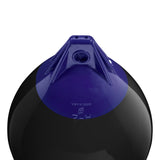 Black inflatable buoy, Polyform A-2 angled shot