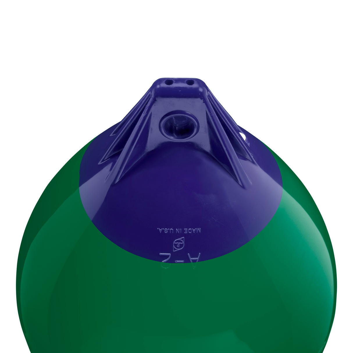 Forest Green inflatable buoy, Polyform A-2 angled shot