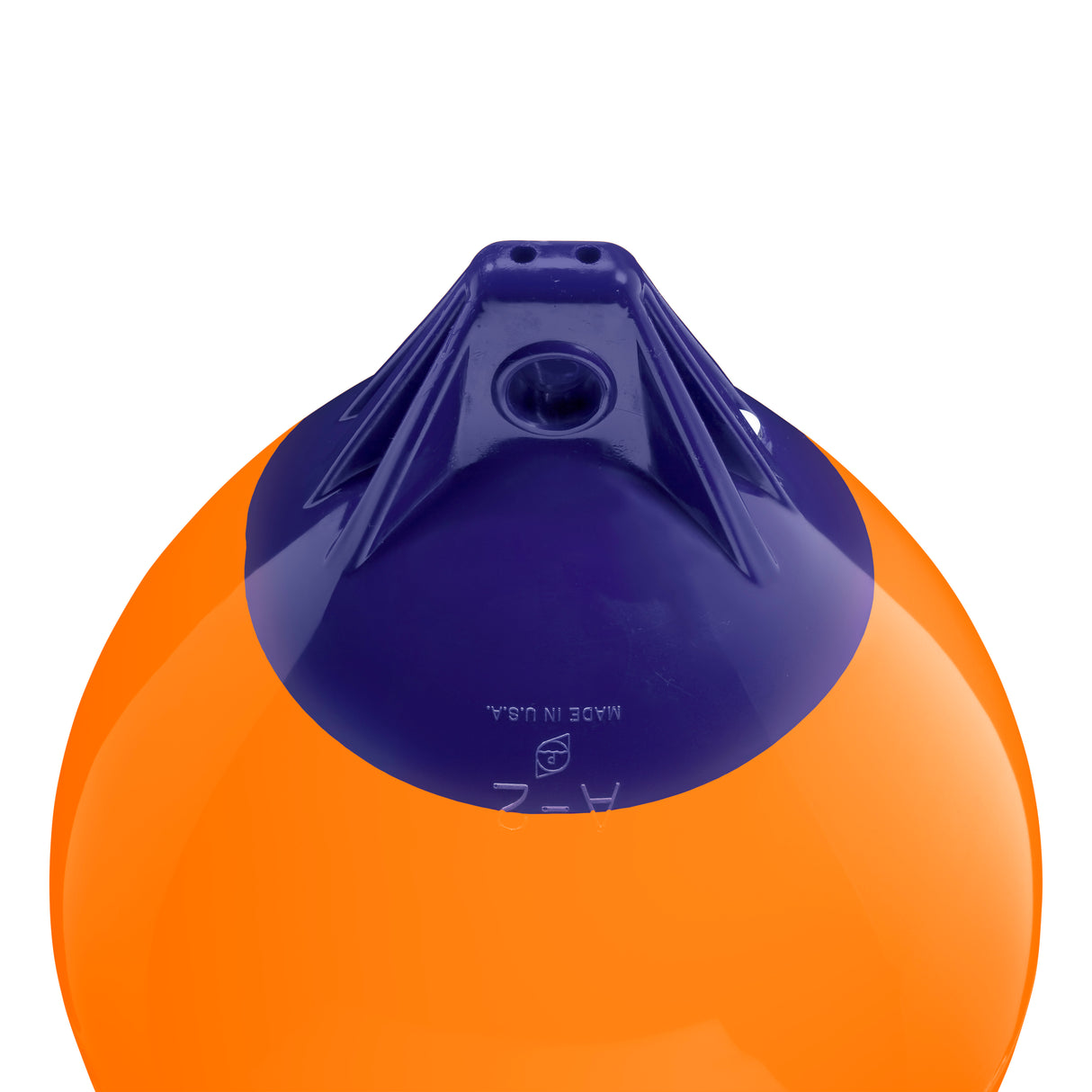 Orange inflatable buoy, Polyform A-2 angled shot