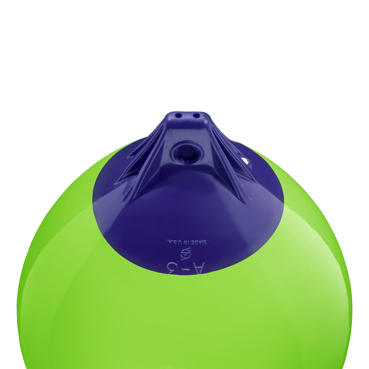 Lime inflatable buoy, Polyform A-3 angled shot