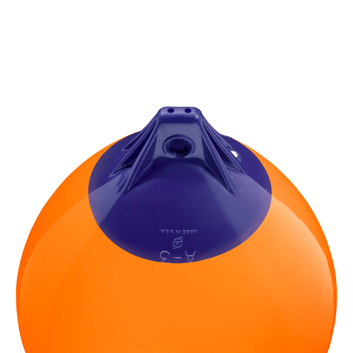 Orange inflatable buoy, Polyform A-3 angled shot