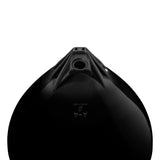 Black buoy with Black-Top, Polyform A-4 angled shot