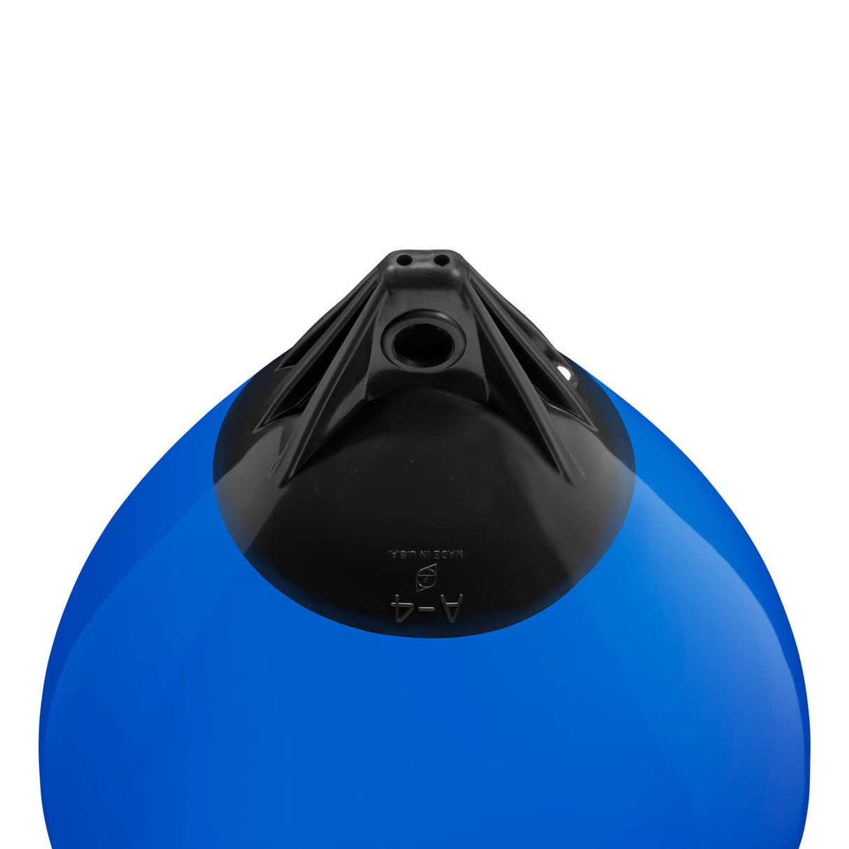 Blue buoy with Black-Top, Polyform A-4 angled shot