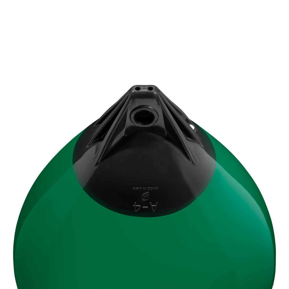 Forest Green buoy with Black-Top, Polyform A-4 angled shot