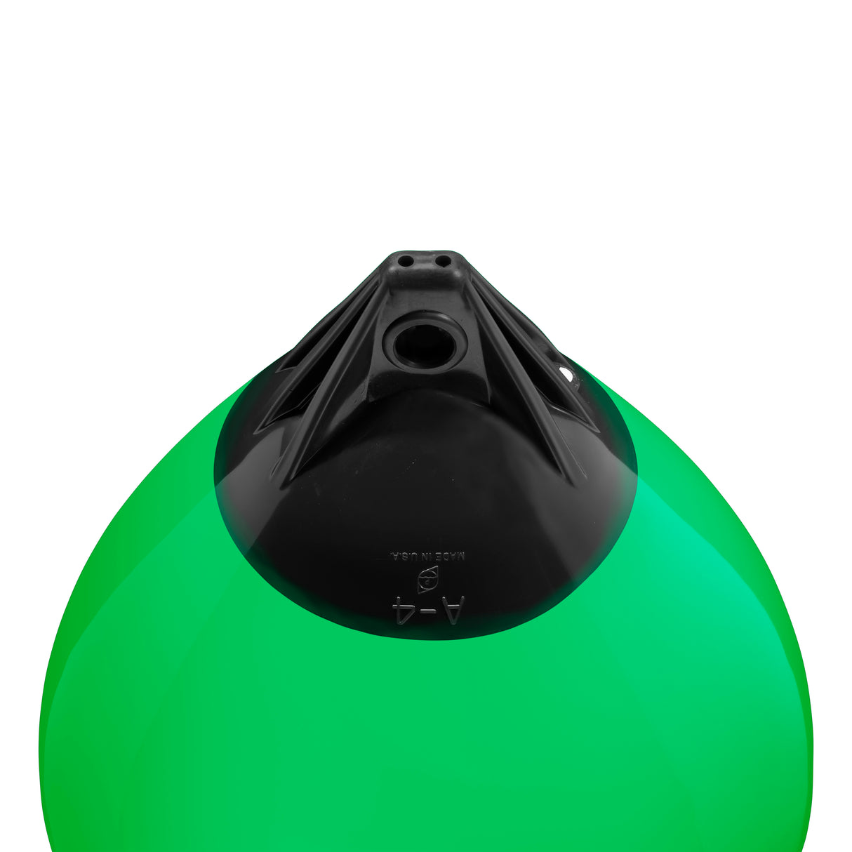 Green buoy with Black-Top, Polyform A-4 angled shot