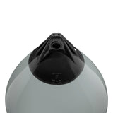 Grey buoy with Black-Top, Polyform A-4 angled shot
