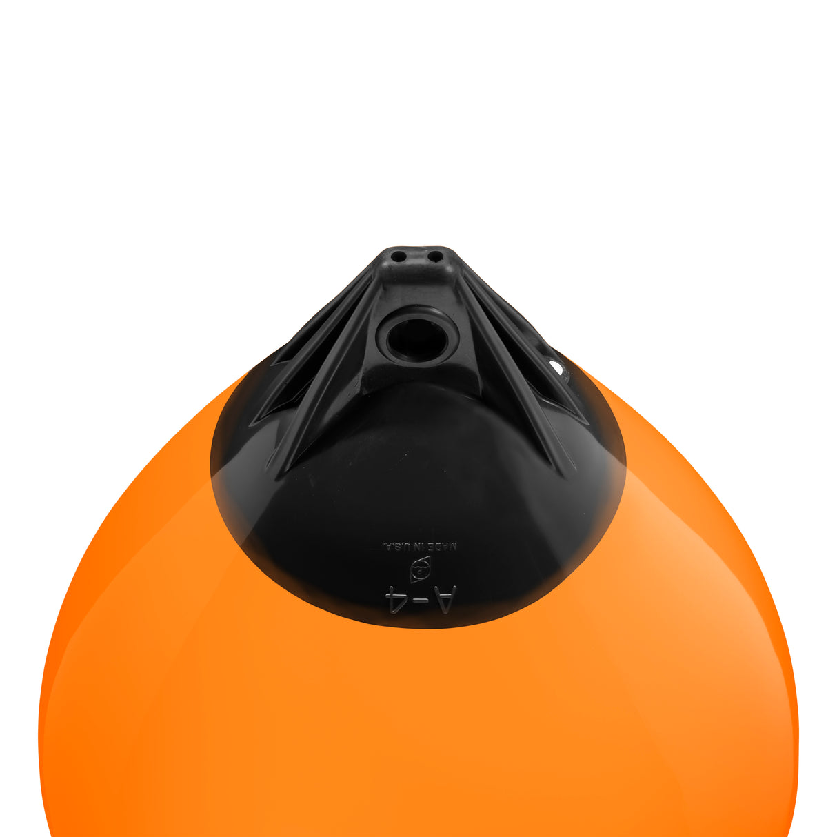 Orange buoy with Black-Top, Polyform A-4 angled shot