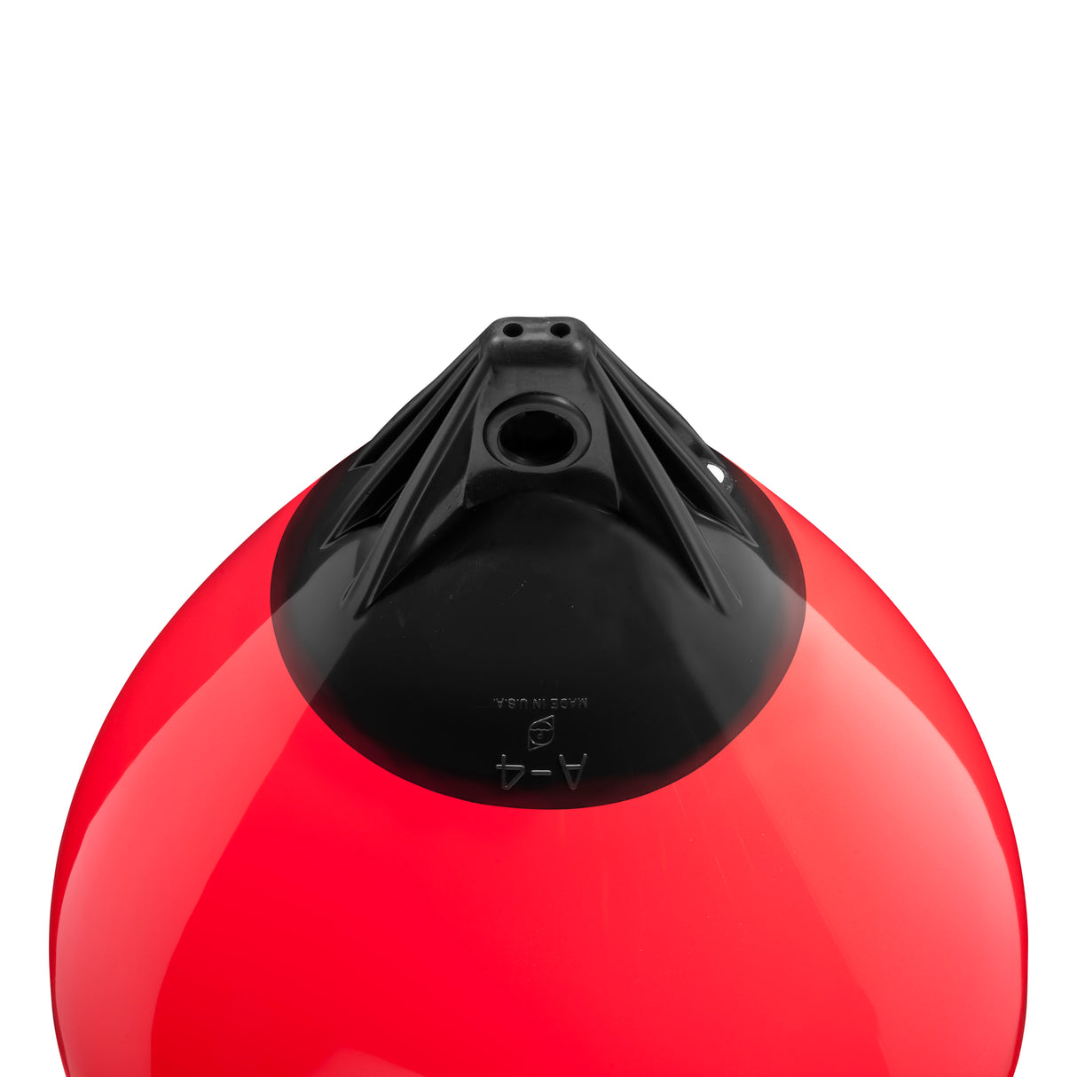 Red buoy with Black-Top, Polyform A-4 angled shot