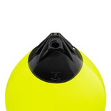Saturn Yellow buoy with Black-Top, Polyform A-4 angled shot