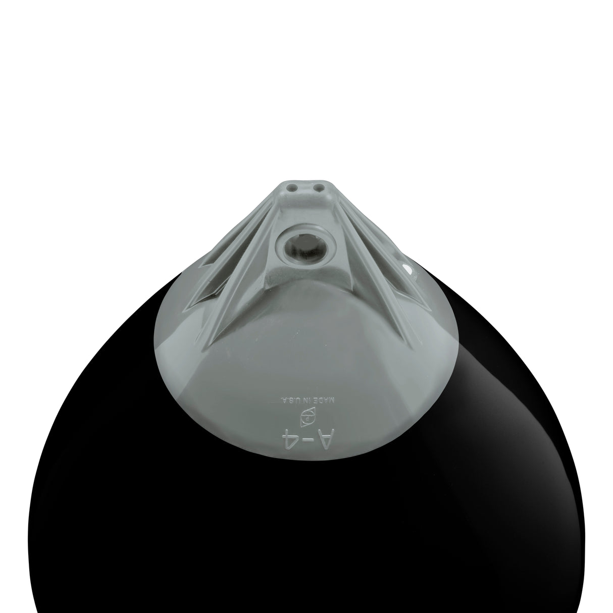 Black buoy with Grey-Top, Polyform A-4 angled shot