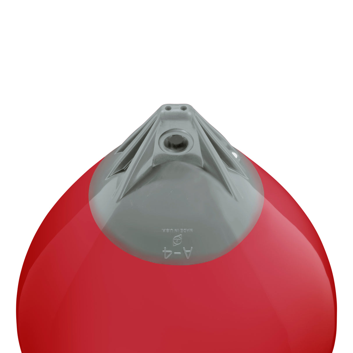 Classic Red buoy with Grey-Top, Polyform A-4 angled shot