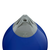 Cobalt Blue buoy with Grey-Top, Polyform A-4 angled shot