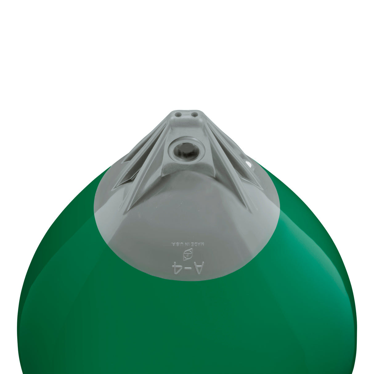 Forest Green buoy with Grey-Top, Polyform A-4 angled shot
