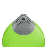 Lime buoy with Grey-Top, Polyform A-4 angled shot