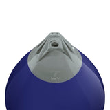 Navy Blue buoy with Grey-Top, Polyform A-4 angled shot