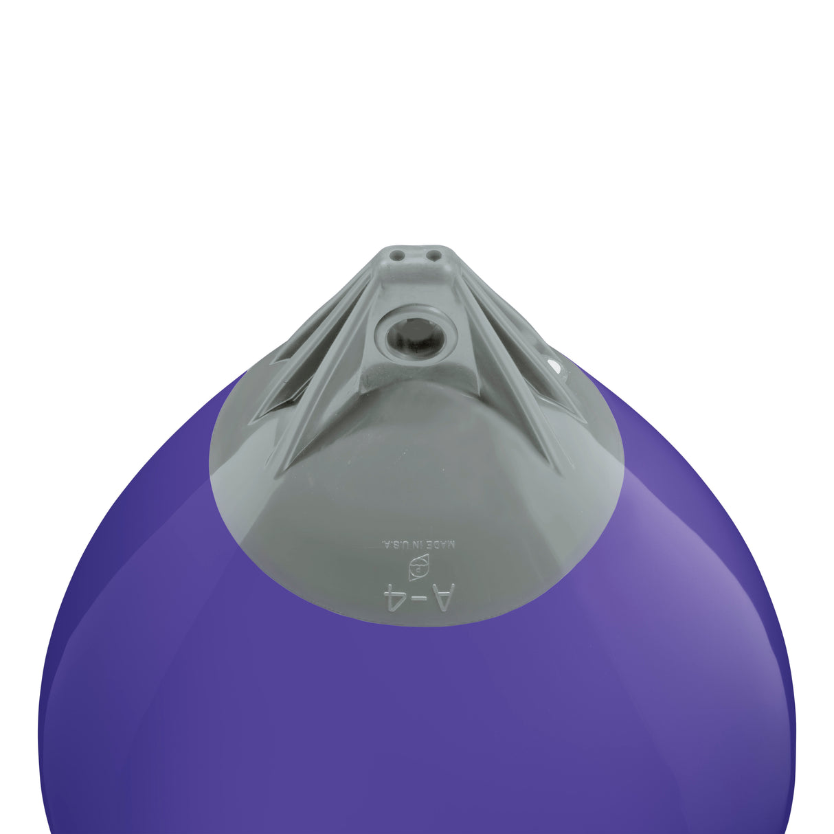 Purple buoy with Grey-Top, Polyform A-4 angled shot