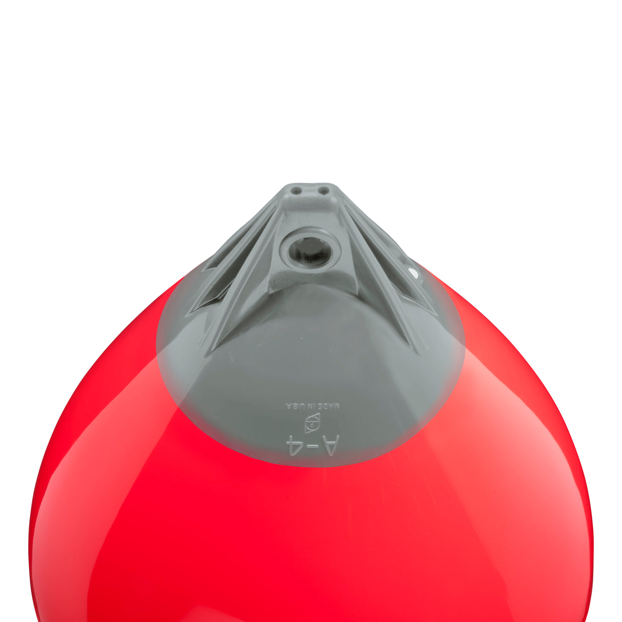 Red buoy with Grey-Top, Polyform A-4 angled shot