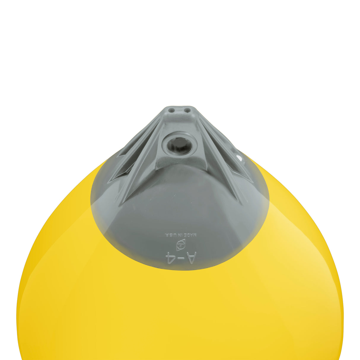 Yellow buoy with Grey-Top, Polyform A-4 angled shot