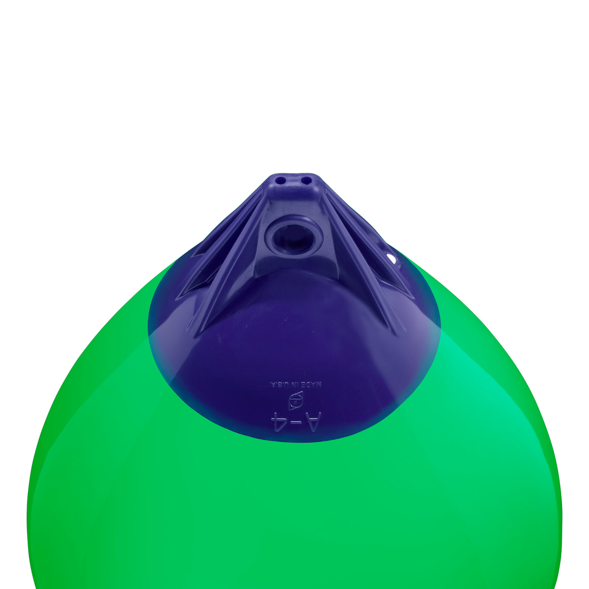 Green inflatable buoy, Polyform A-4 angled shot