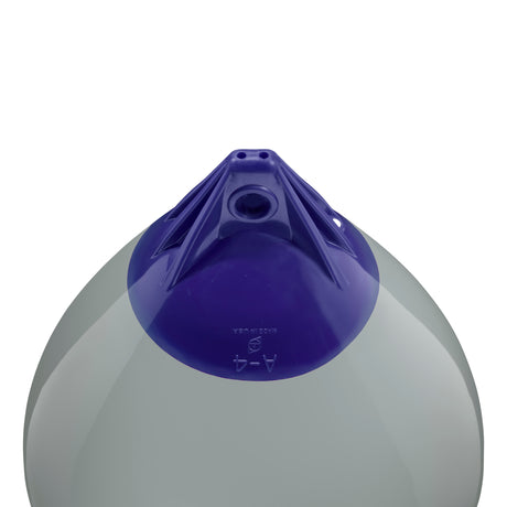 Grey inflatable buoy, Polyform A-4 angled shot