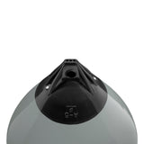Grey buoy with Black-Top, Polyform A-5 angled shot
