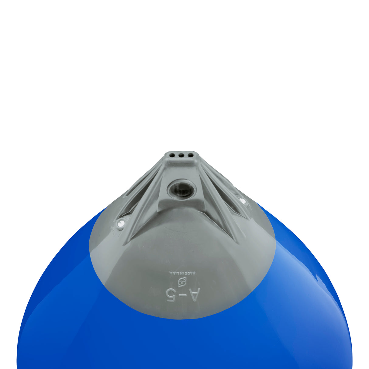 Blue buoy with Grey-Top, Polyform A-5 angled shot