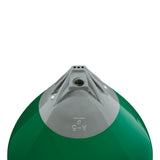 Forest Green buoy with Grey-Top, Polyform A-5 angled shot