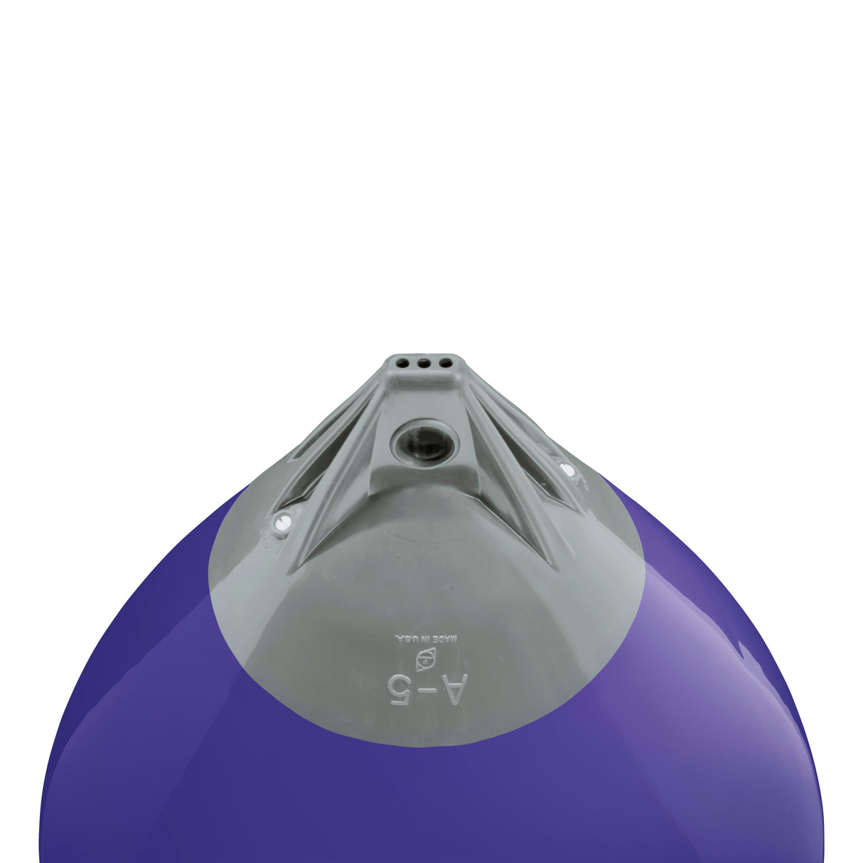 Purple buoy with Grey-Top, Polyform A-5 angled shot